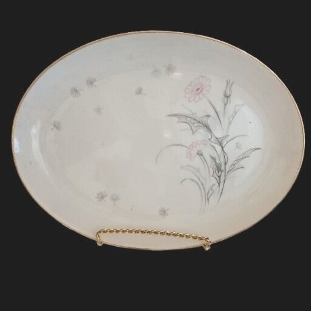 Contour China Balley Platter Carnations Gold Oval 13.75"L 10"W Replacement Japan